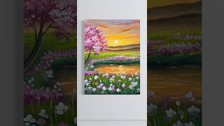I Turned A Blank Canvas Into This Dreamy Sunset 