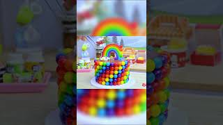 Color Splash Cake! shorts #cake #minicake #miniature #tiny #minifood #rainbowcake #tinycake