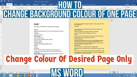 How to Change Background Colour of A Single Page in MS Word | Change Color of Specific Page in Word