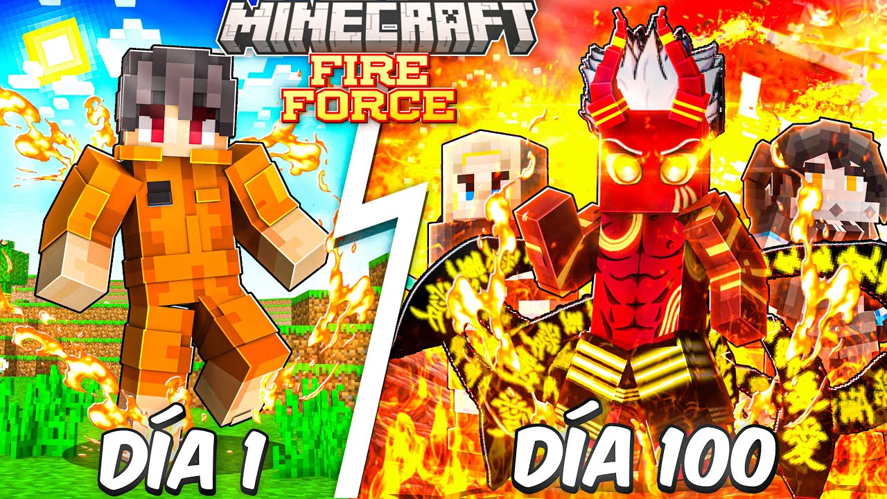 Sobreviví 100 Días Como Shinra En Minecraft Fire Force... Esto fue lo que pasó.