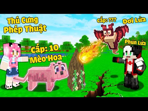 MỀU THỬ THÁCH 24GIỜ THU PHỤC THÚ CƯNG PHÉP THUẬT TRONG MINECRAFT*REDHOOD CÓ THÚ NUÔI LÀ DƠI LỬA MCPE