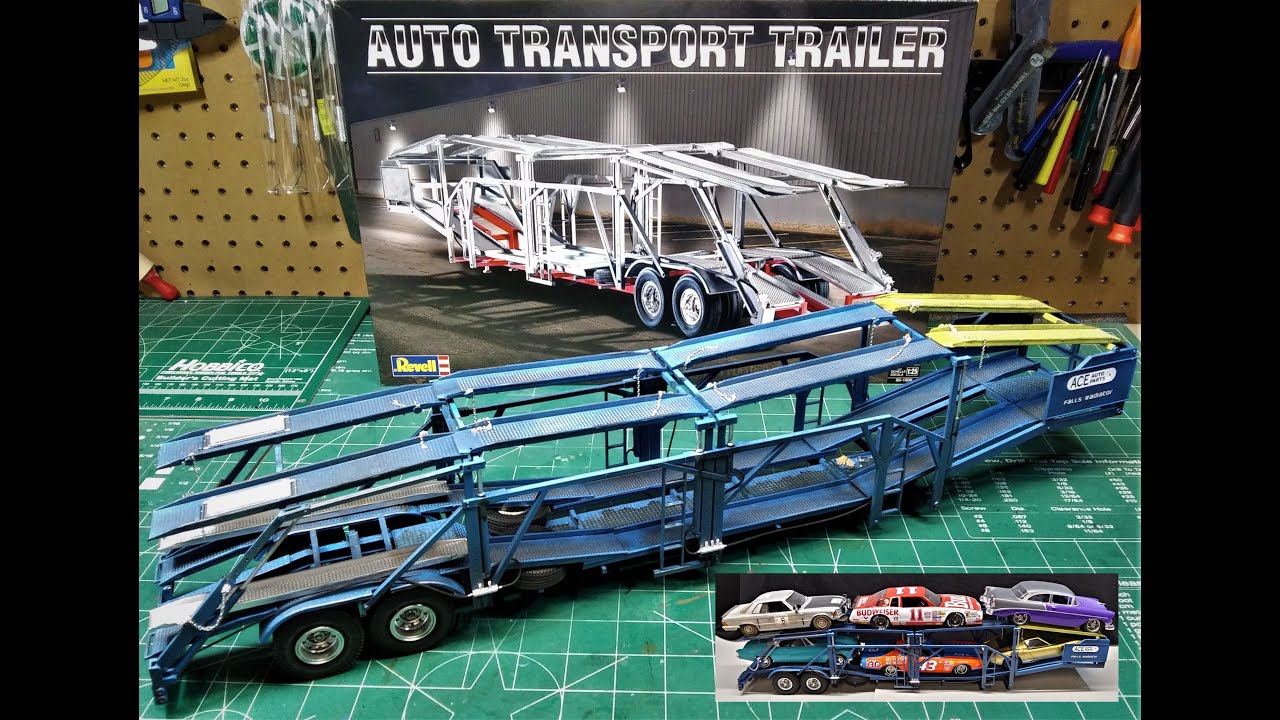 Revell Auto Hauler Transport Semi Trailer 1/25 Scale Model Kit Build Review  and Weathering 85-1509 