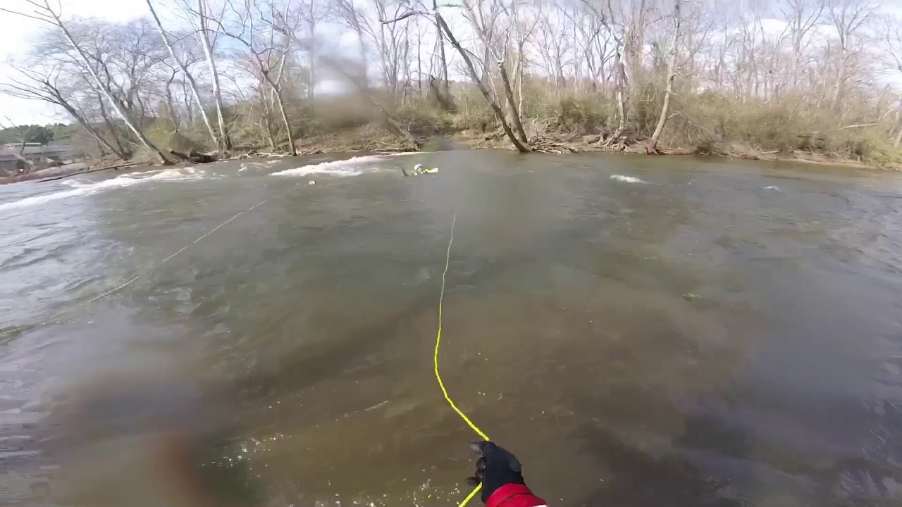 Water Rescue Training below Falls Dam - YouTube