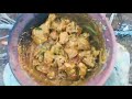 Chicken gravy prepared in pot