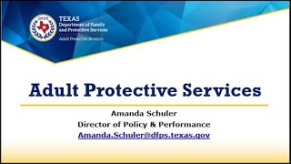Adult Protective Services for Texans with Disabilities