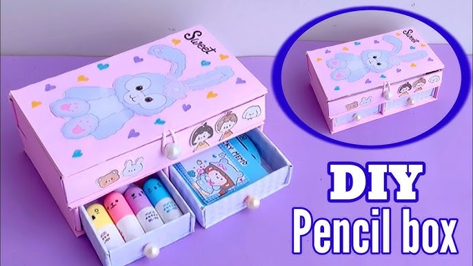 How to make a paper pencil box, DIY paper pencil box idea