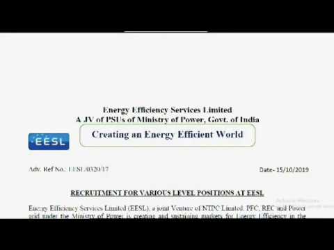 EESL Recruitment for GET trainee and JET Trainee 2020