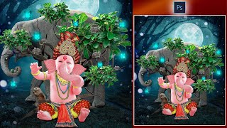 Ganpati Photo Editing Photoshop |Ganesh Chaturthi Photo Editing Tutorial |Ganpati Bappa Manipulation screenshot 5