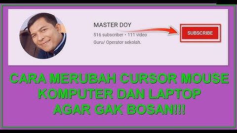 CARA MERUBAH KURSOR MOUSE ANIMASI PADA PC DAN LAPTOP