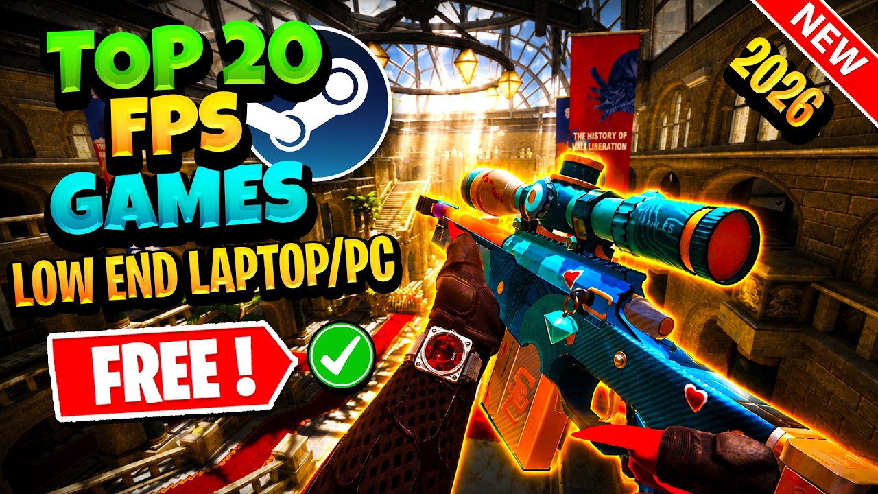 TOP 20 FREE FPS Games for LOW-END PCs in 2026 (Steam)