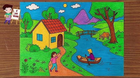 Vẽ ngôi nhà | Cách vẽ ngôi nhà | Ngôi nhà trong tranh | Cách vẽ tranh về ngôi nhà | Vẽ phong cảnh P3