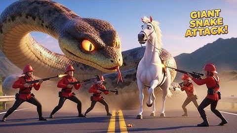 Giant Python Attacks Horse | Brave Rescue Team Saves Him Just in Time