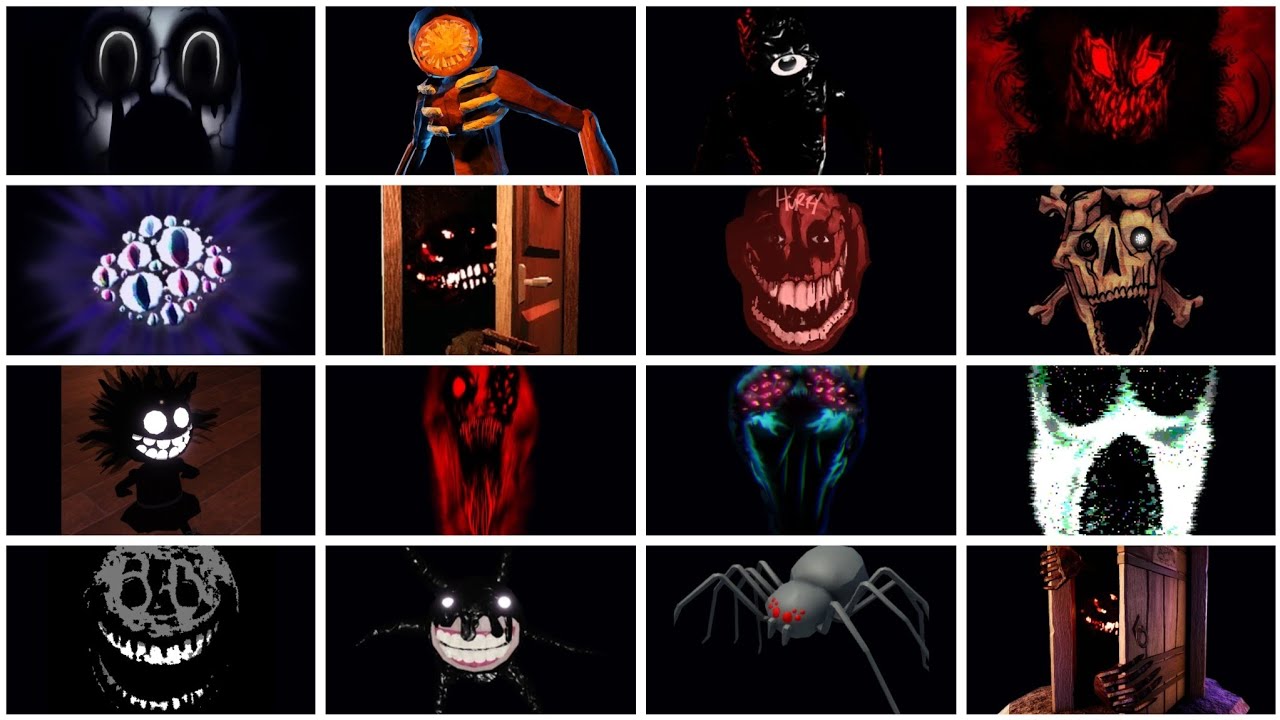 ALL DOORS MONSTERS JUMPSCARES Compilation 😨 - YouTube