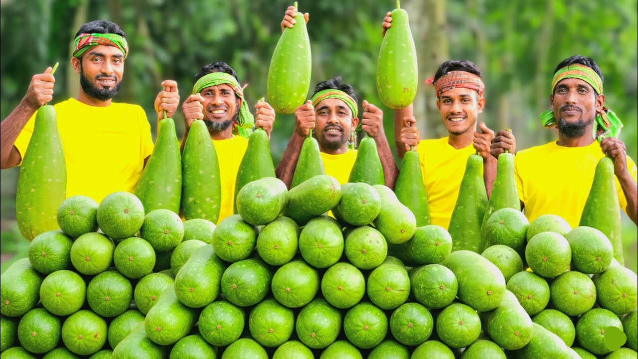 গ্রাম্য পদ্ধতিতে লাউ রান্নার মহা উৎসব । Giant Gourd Cooking Festival & Sharing Happiness with Kids