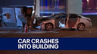 Car crashes into building near Brookfield Square | FOX6 News Milwaukee