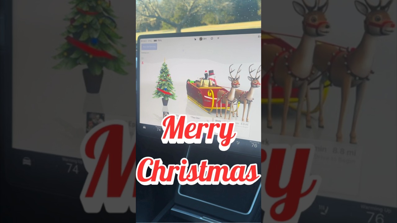 TESLA Takes Us to Christmas Breakfast #shorts