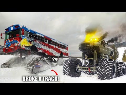 Monster Max Gets STUCK! Can The Freedom Bus Recover Him?? (Snowed In EP 4)