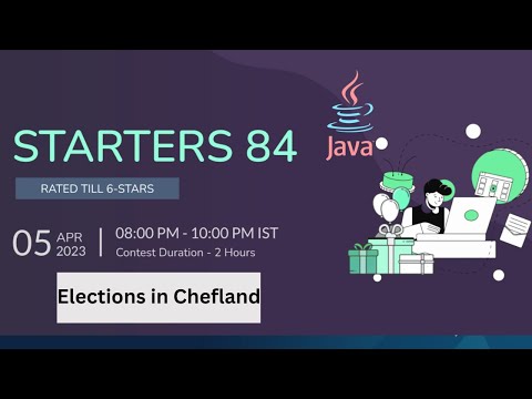Elections in Chefland ELECTN START84D Code Chef in Java Solution || AC