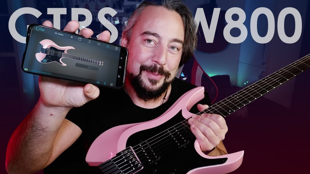 GTRS W800PBK Headless Multiscale Smart Gitar