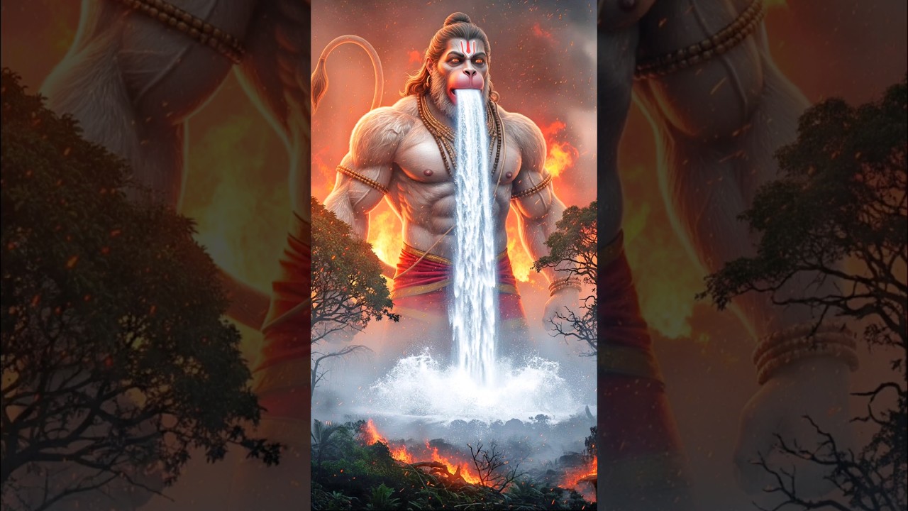 Hanuman Ji Saves the Monkeys from the Fire🔥🔥 #ai #hanuman #story #animation