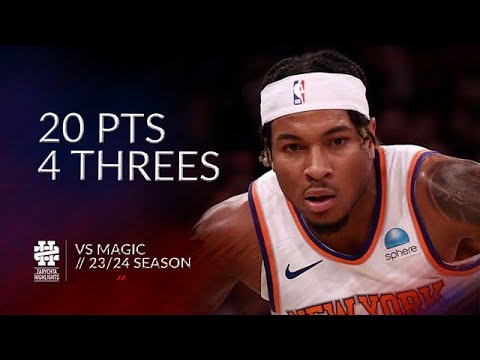 Miles McBride 20 pts 4 threes vs Magic 23/24 season