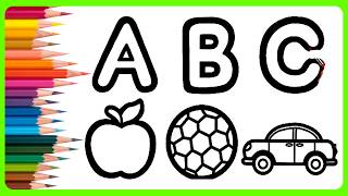 Alphabet Phonics Song // Drawing Capital Letter Alphabet A to Z for Beginners // ABC for Kids #137