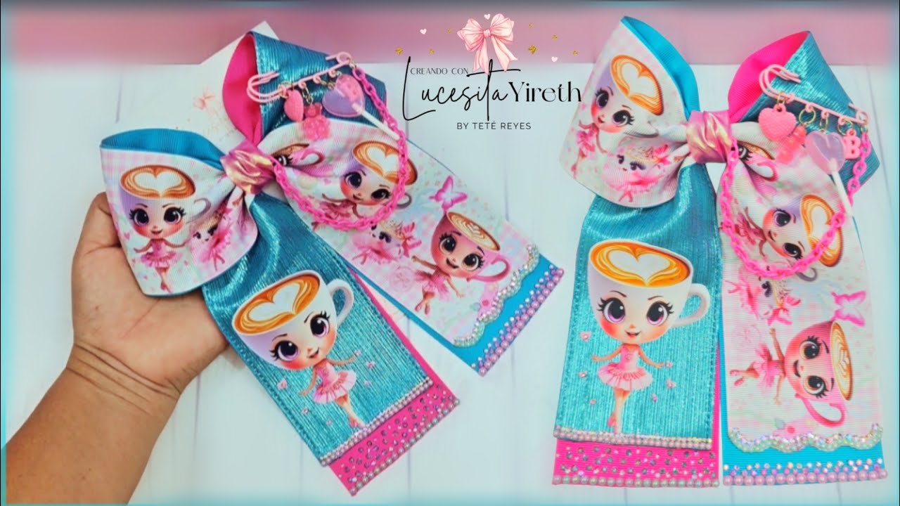  Moño coletero con listón de 7.5  