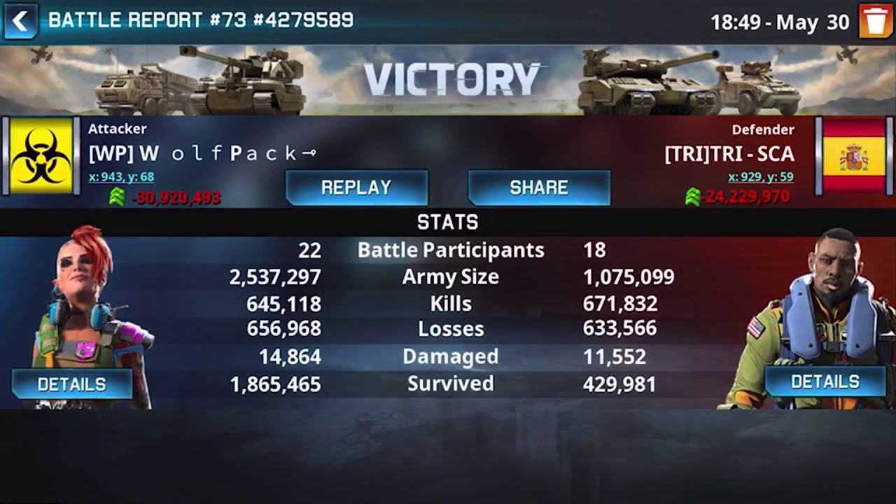 War Planet Online | World 73 | WP VS [TRI&DTH] | Big battles in Kill enemy event | 