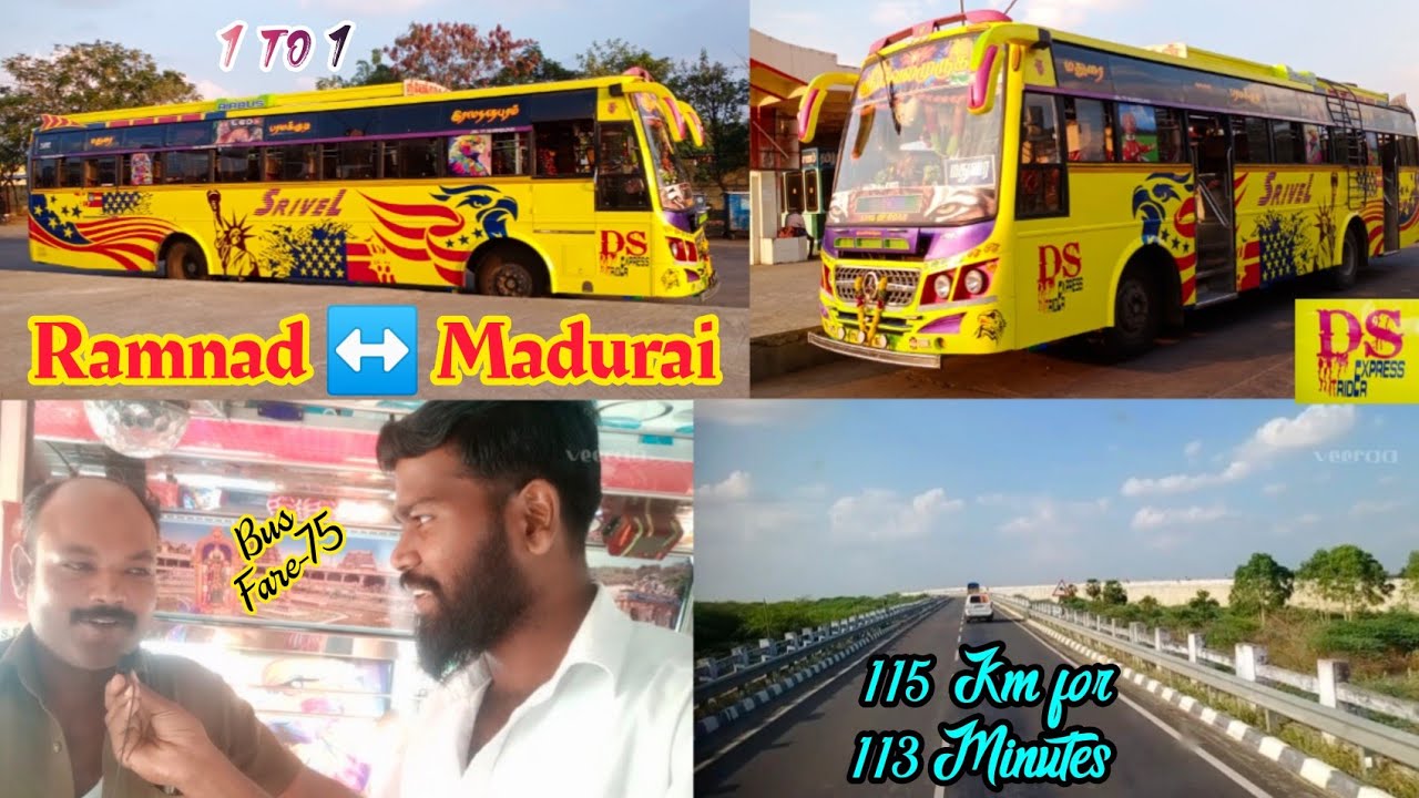 🌠 SRI VELMURUGAN BUS MADURAI ↔️ RAMNAD 🌞 FULL CABIN RIDE 👑 TIME TABLE 🏆 1 TO 1