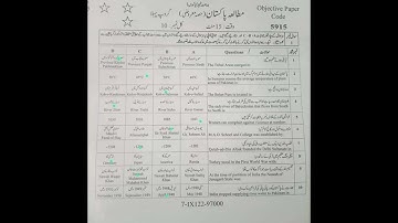 9th Class Pak Study Objective Paper Answer Key Group 1 Faisalabad Board