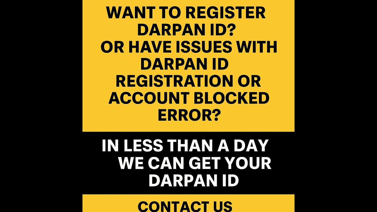 Quick Fix for DARPAN ID Registration! Service for account blocked error