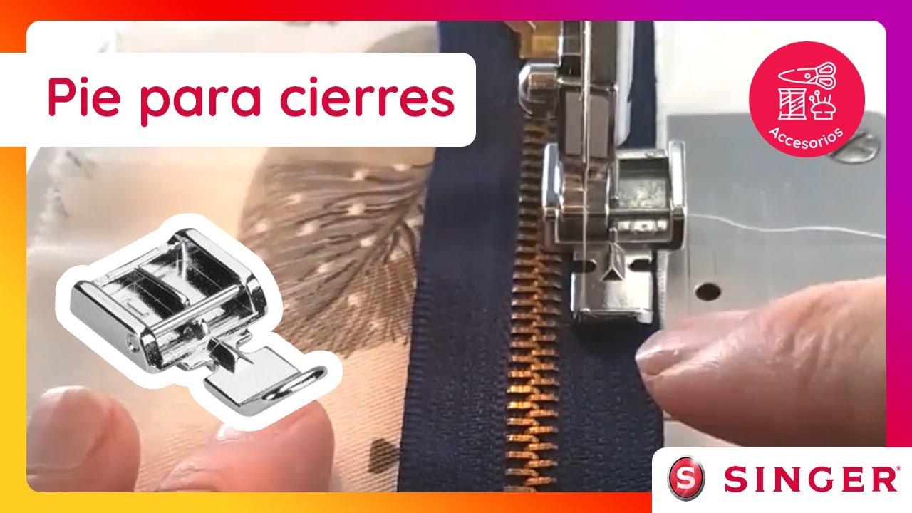 Pie prénsatelas para coser cremalleras invisibles en máquina de Coser.