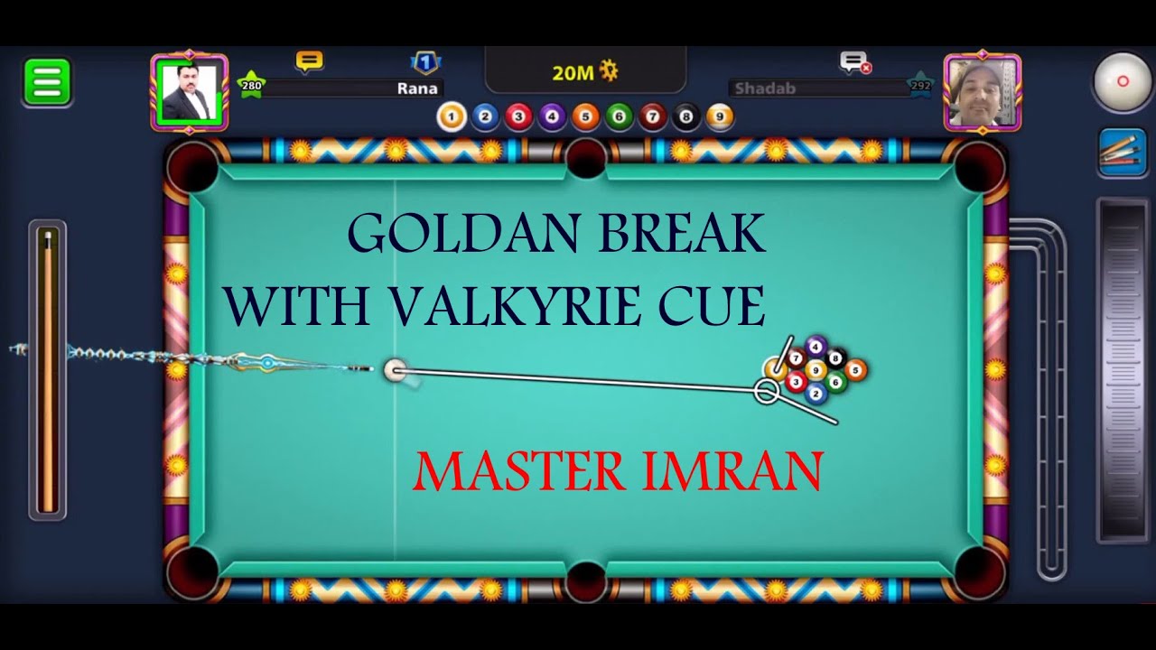 perfect golden break with Valkyrie cue by MASTER IMRAN