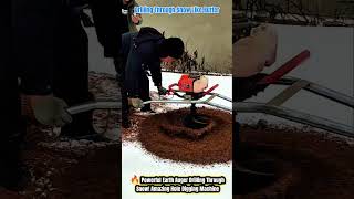 🔥 Powerful Earth Auger Drilling Through Snow! Amazing Hole Digging Machine #tools #skill