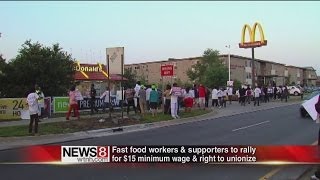 Wage protest by fast food workers