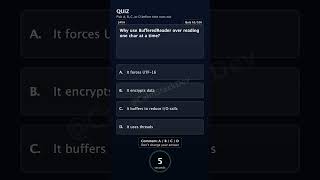 Quiz - 063 | Why use BufferedReader over reading one char at a time? | #shorts #java #quiz