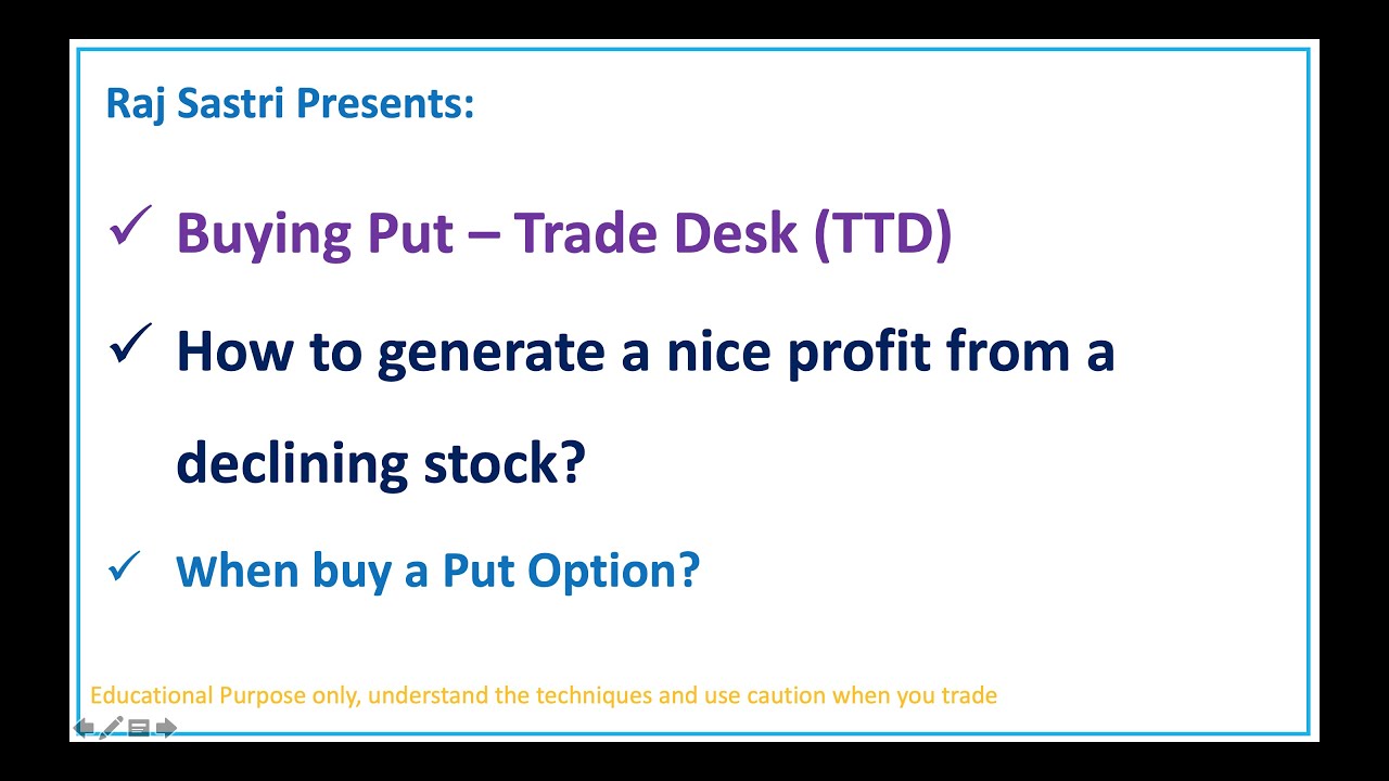 Buying a Put Option - Long Put Strategy - TTD - YouTube