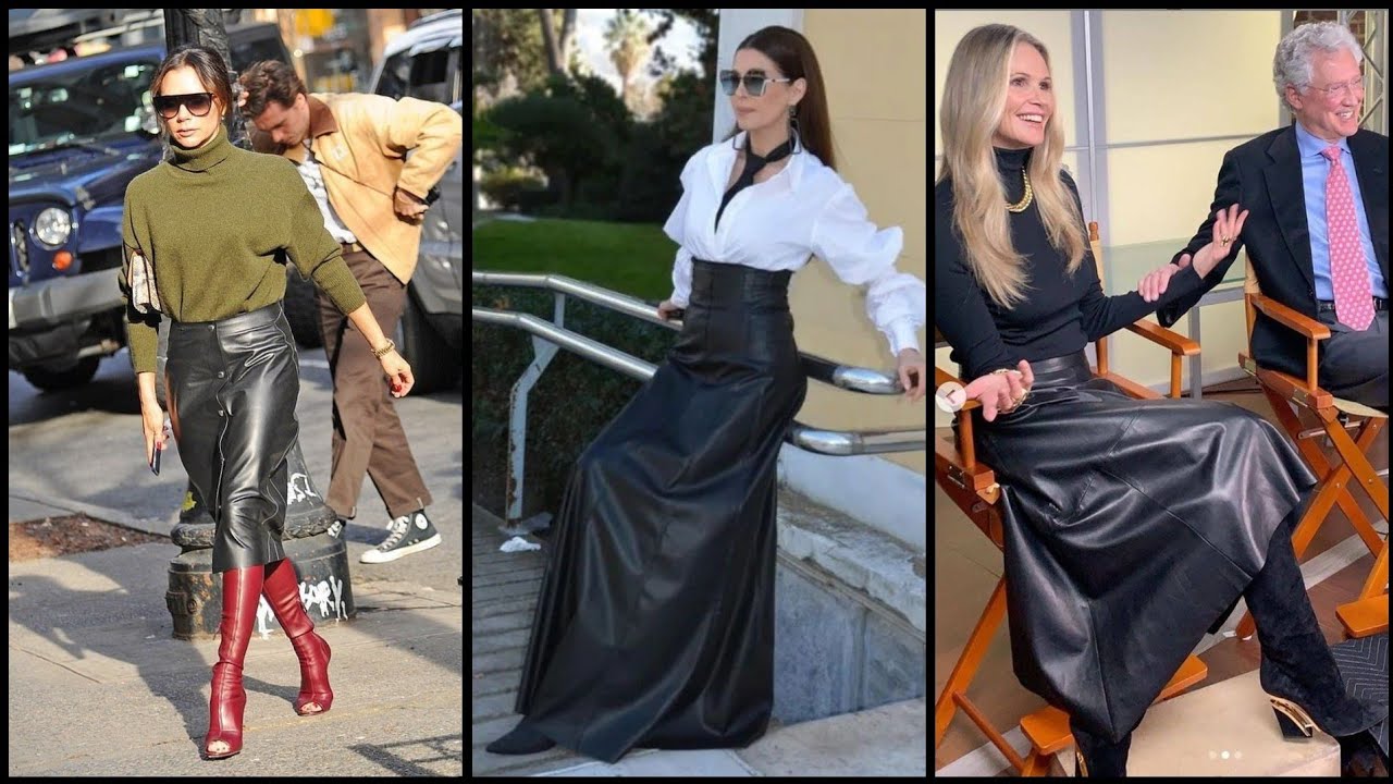 Wondering Mature Womens office wear leather long skirts designs ideas