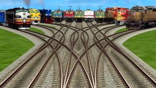  11+ All Realistic Trains Go Away from Bumpy Yard Tracks | Railroad crossings longest tracks #viral  screenshot 2
