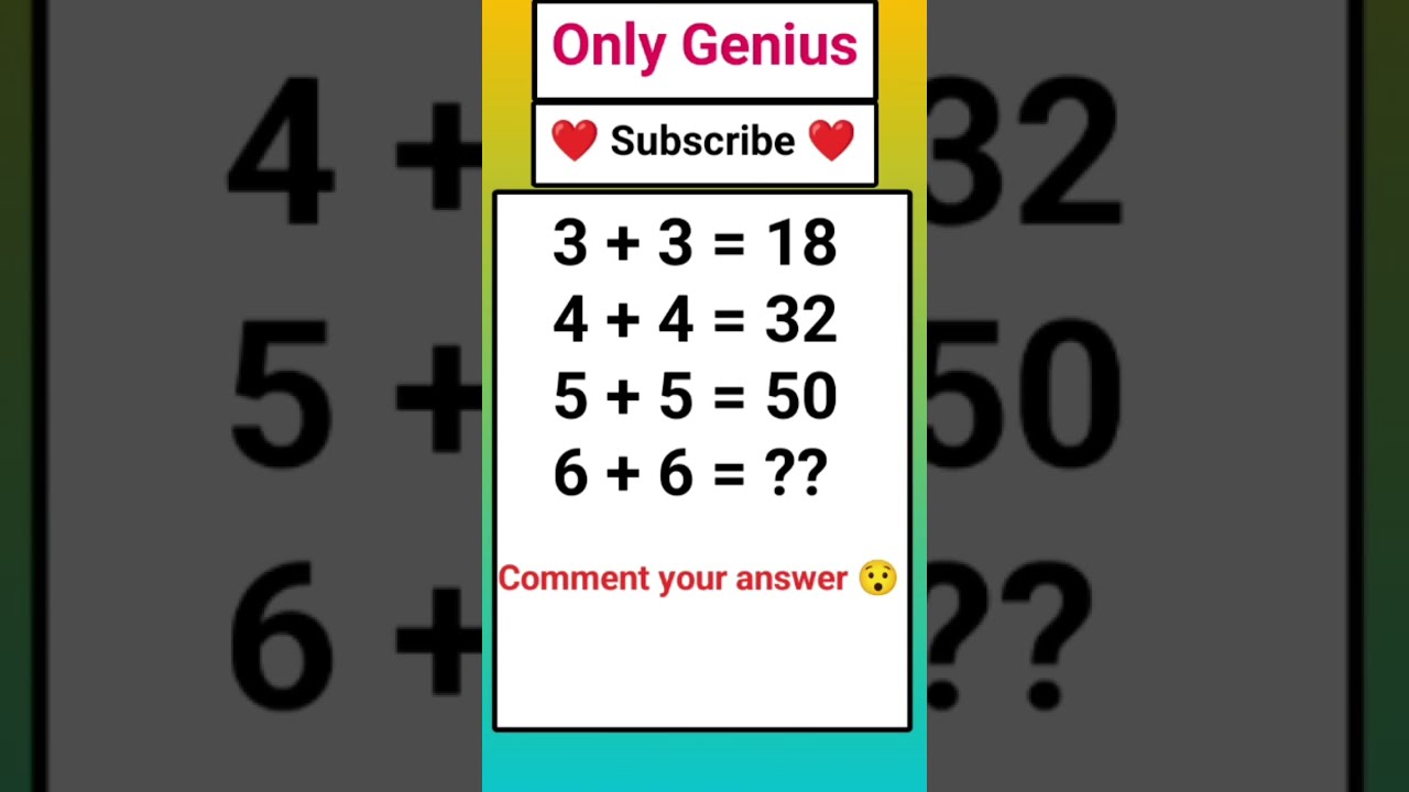 IQ Test Ytshorts Maths Mathpuzzle