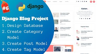#6 Django Blog - Blog Project Database Design | Create Django Models | Django Project in Hindi