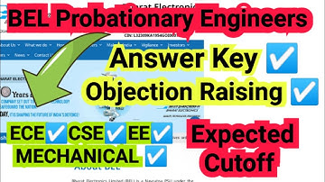 BEL Probationary Engineer 2025 👉 ANSWER KEY 👉 BEL PE EXPECTED CUTOFF 2025 📢 RESULT UPDATE ‼️#bel