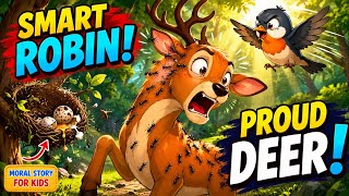 Small Bird Big Revenge!  Proud Deer Gets A Lesson | English Moral Story