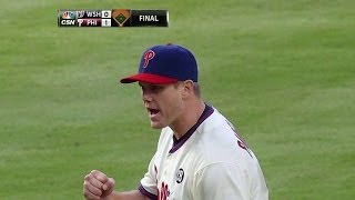 WSH@PHI: Papelbon whiffs Walters to save a 1-0 win