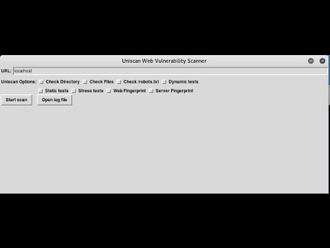 Uniscan gui web application vulnerability scanner