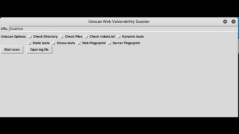 Uniscan gui web application vulnerability scanner