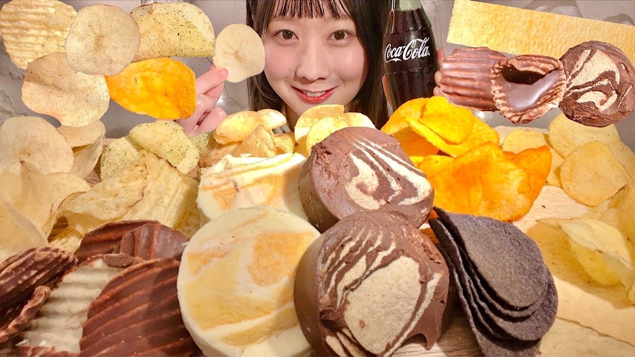 ASMR Pringles Chocolate Various Potato Chips【Mukbang/ Eating Sounds】【English subtitles】 