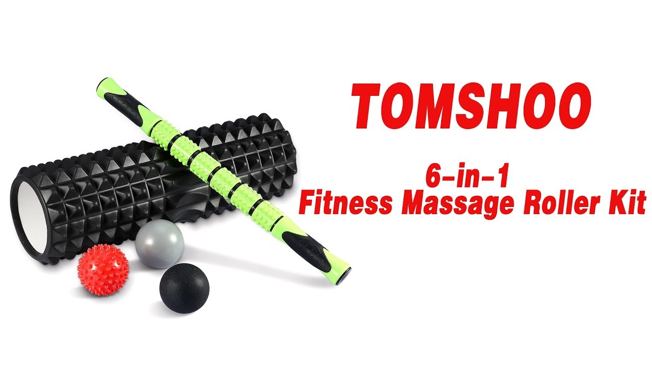 TOMSHOO Portable 6-in-1 Fitness Massage Roller Kit