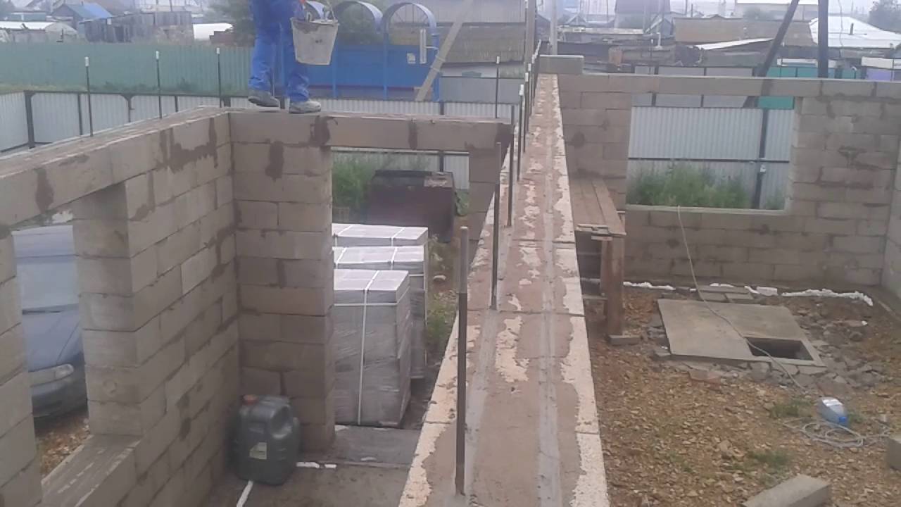 Монтаж двутавровых балок на газобетон - фото