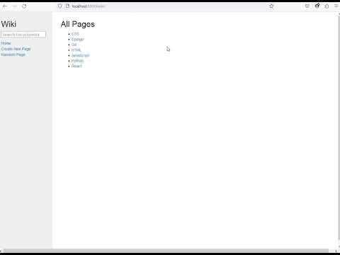 CS50W Project 1: Wiki